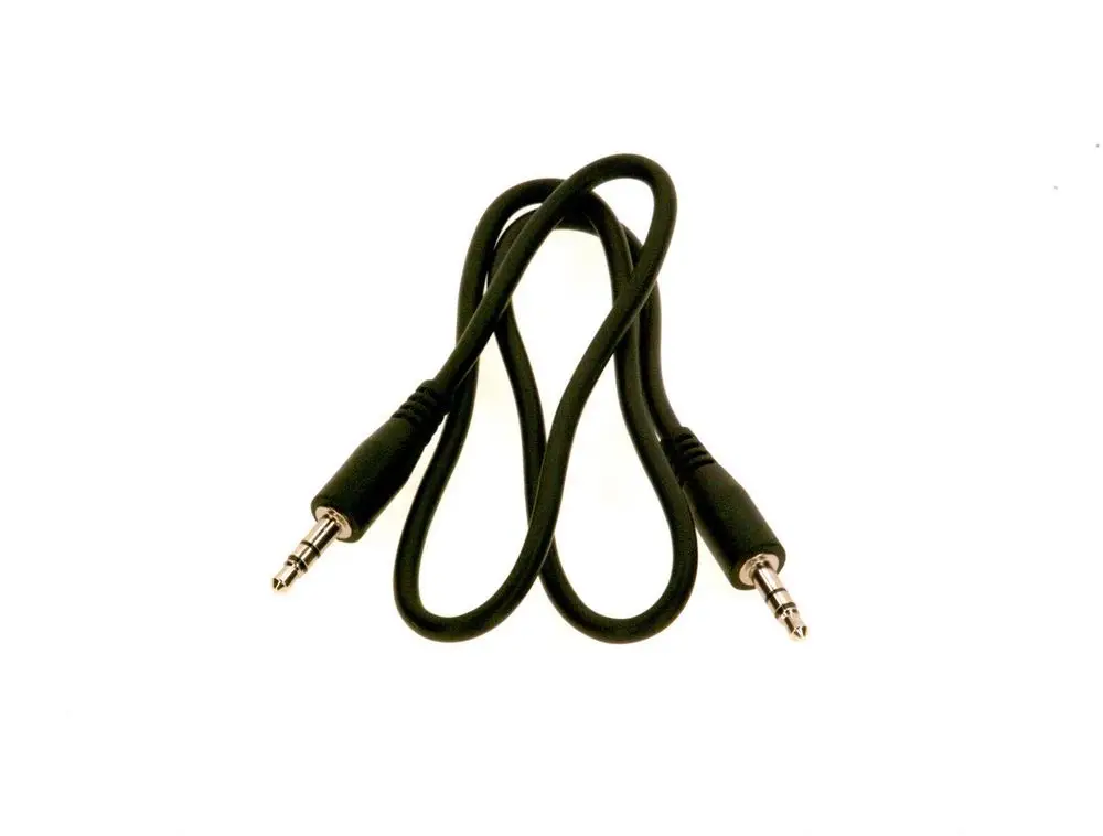 Schwarz für zwei 3,5 mm Klinkenstecker, Verbindungskabel für Audiogeräte, geeignet für Bosch Produkte. Flexibles Kabel in einfacher Form.